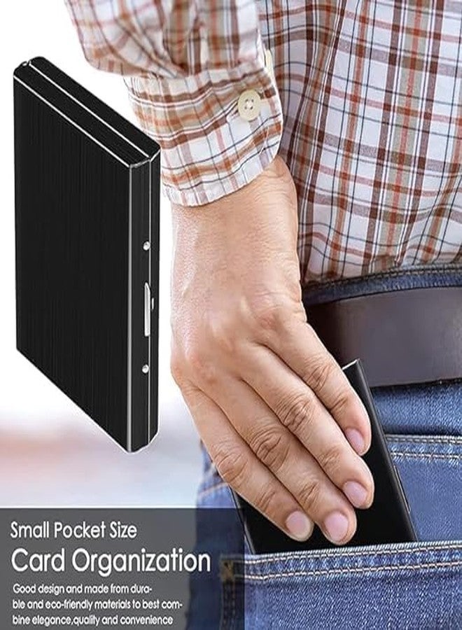 Stealodeal محفظة ستيلوديل سوداء اللون، مزودة بحماية RFID وخريطة العالم، مصنوعة من الفولاذ المقاوم للصدأ، تحتوي على 8 فتحات لبطاقات الائتمان/الخصم/الصراف الآلي، مناسبة للرجال والنساء. - Image 2